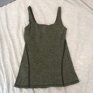 LULU LEMON green yoga tank w/ bra - 4